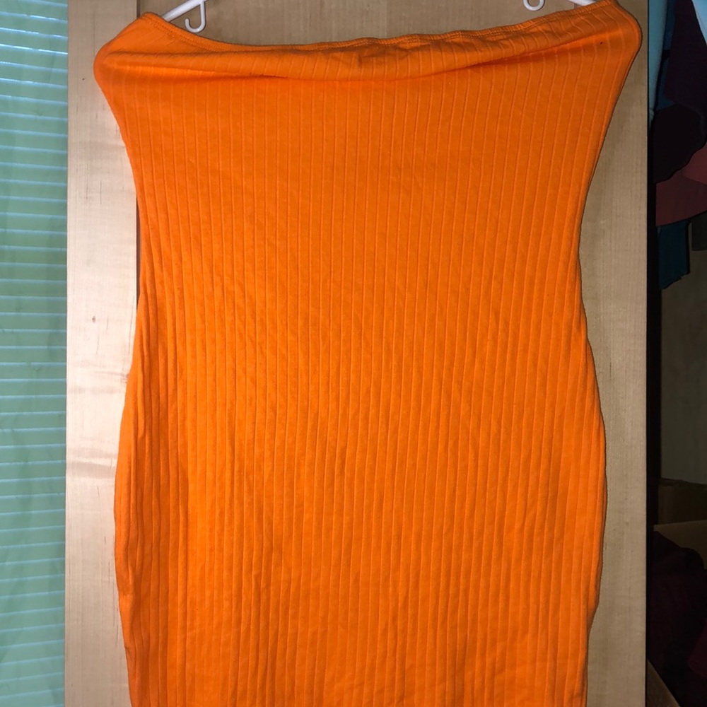 Medium orange SHEIN strapless dress